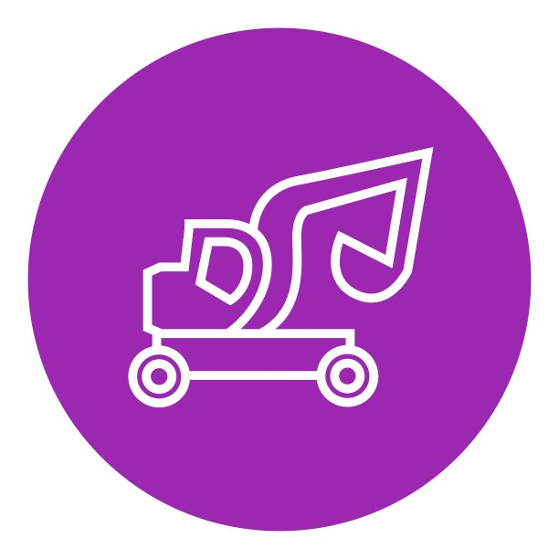 挖掘机卡车线图标图片下载