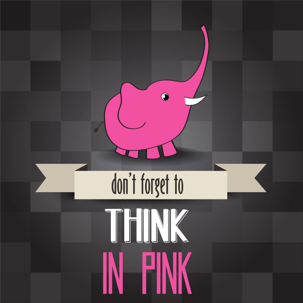 海报上有粉色的大象和信息别忘了图片下载