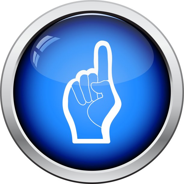 扇子泡沫手与一号手势图标图片下载