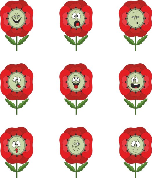 不同情感的有趣花朵图片下载