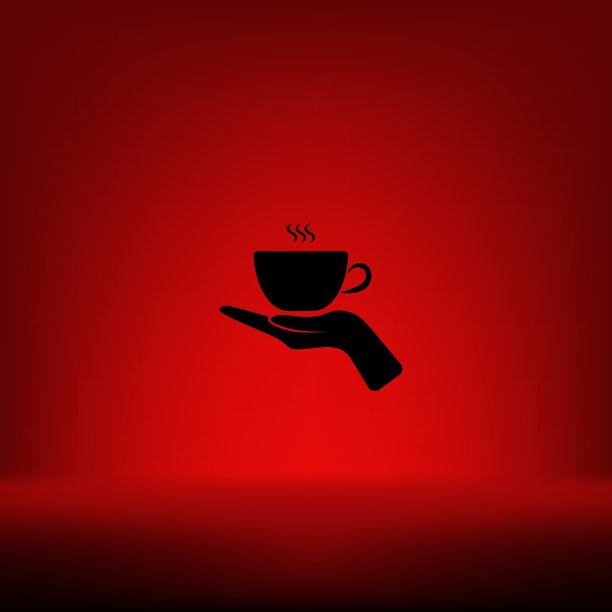 手握咖啡杯标志图标图片下载