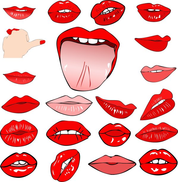 一堆女人的嘴图片下载