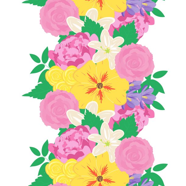 无缝手绘花卉图案图片下载