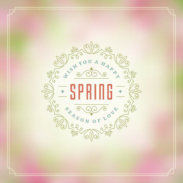 春季印刷海报或贺卡图片下载