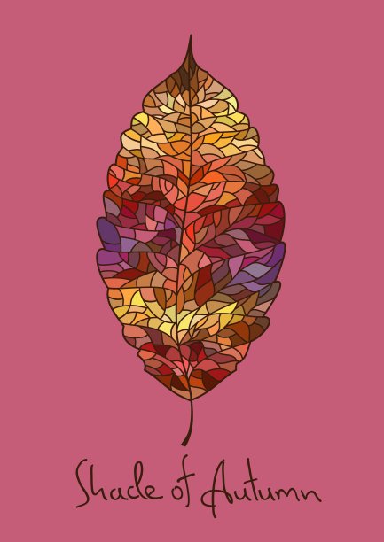 用马赛克做成的秋叶图片下载