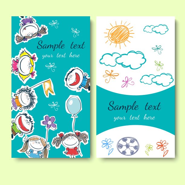 有孩子照片的名片图片下载