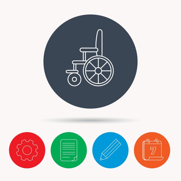 轮椅图标残疾人交通标志图片下载