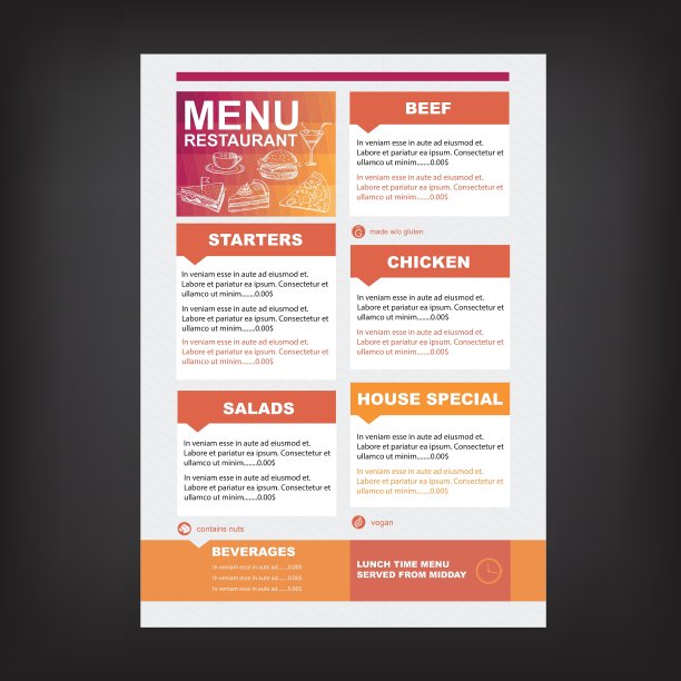餐厅咖啡厅菜单模板设计图片下载