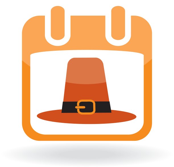 日历图标与朝圣者的帽子图片下载