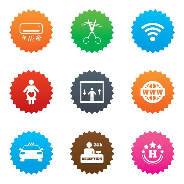 酒店公寓服务图标理发店标志图片下载