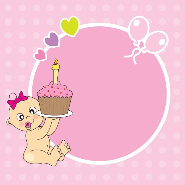 用蛋糕框住小女孩图片下载