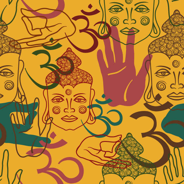 无缝模式的佛教属性图片下载