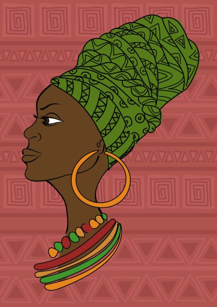 一个戴头巾的美丽非洲女孩的肖像图片下载