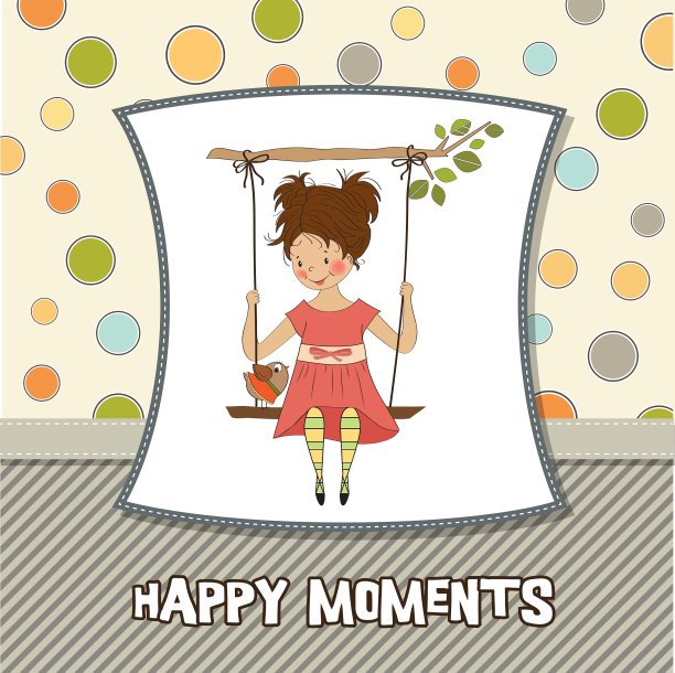 荡秋千的小女孩图片下载