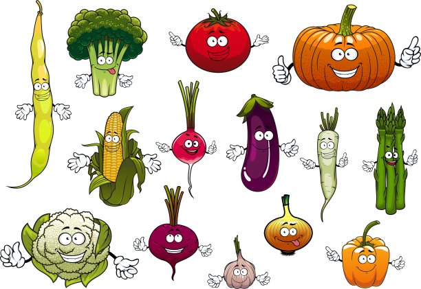 健康卡通快乐农场蔬菜图片下载