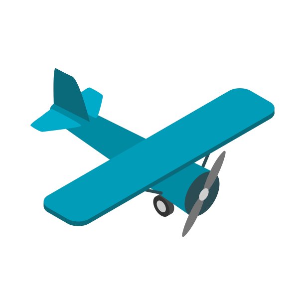 轻型飞机图标等距3d风格图片下载