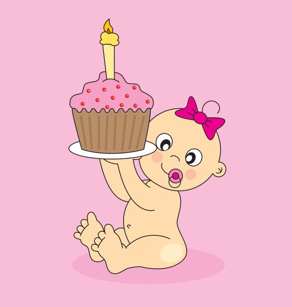 宝贝女儿生日蛋糕图片下载