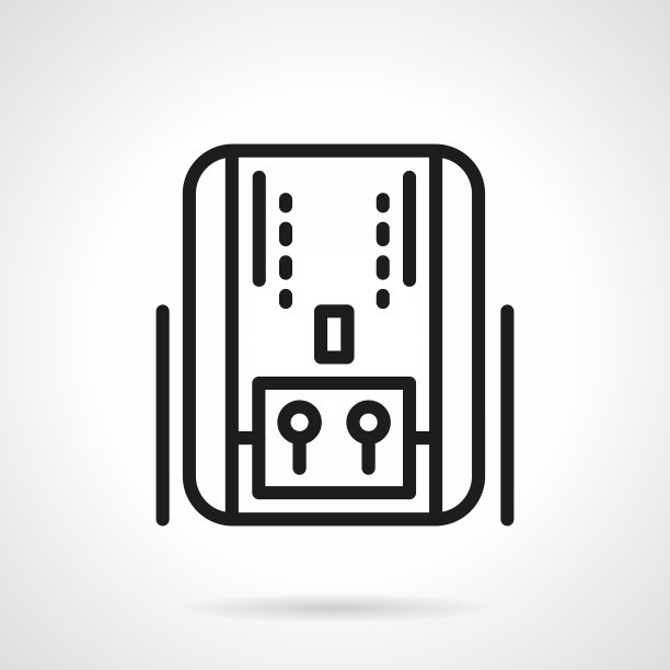 家庭供暖系统黑线图标图片下载