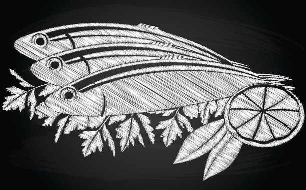 黑板背景上有咸鱼和柠檬图片下载