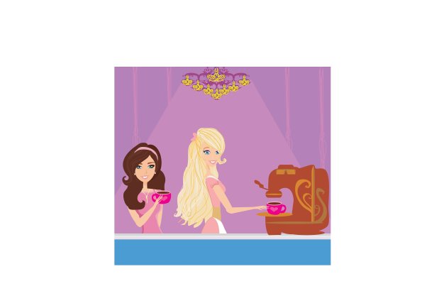 喝咖啡的时候有可爱的漂亮女孩图片下载