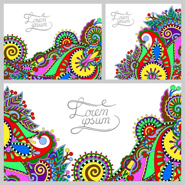 一套花卉装饰背景模板框架图片下载