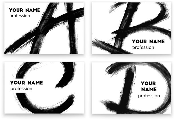 带有抽象黑色油漆污迹的名片图片下载