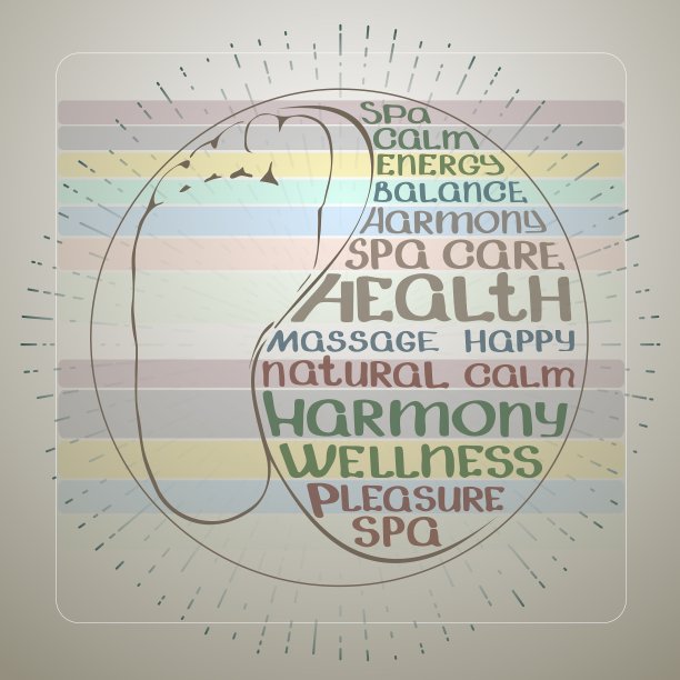 手绘足部和spa主题手写体文字图片下载