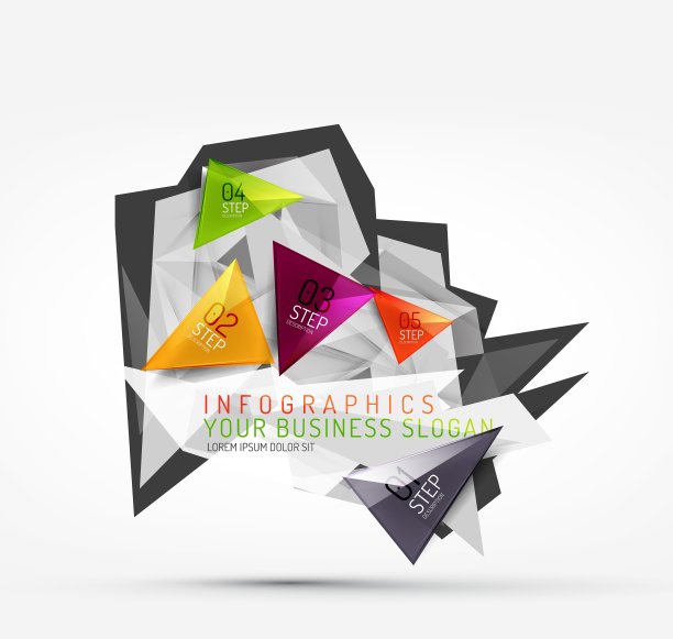 现代多边形折纸信息图图片下载