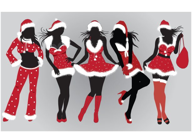 一组漂亮的圣诞女孩图片下载