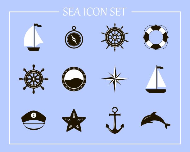 海洋符号航海设计元素图片下载
