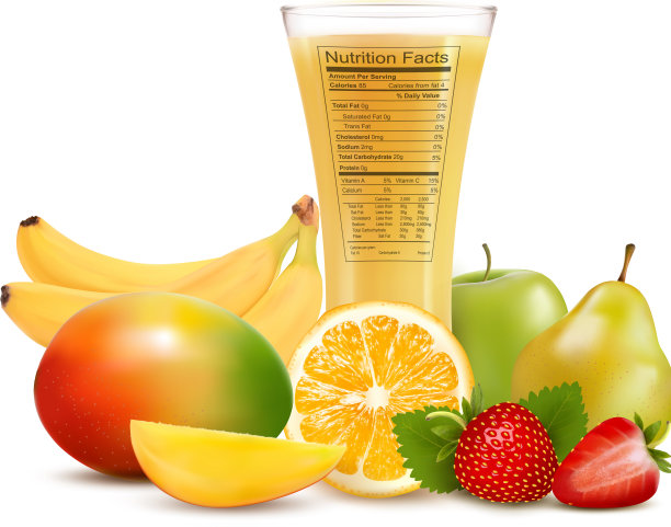 新鲜水果和一杯有营养的果汁图片下载