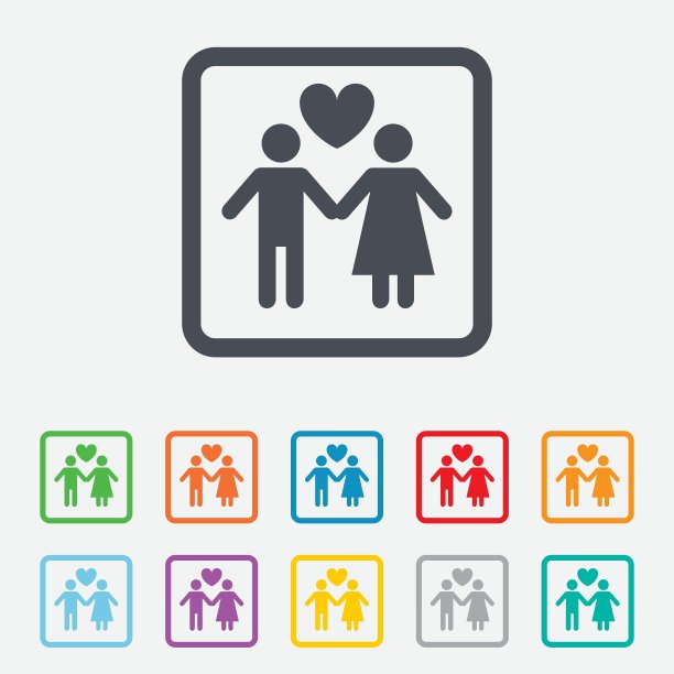 情侣标志图标男性爱女性爱人图片下载