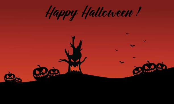 万圣节的背景是南瓜和怪物图片下载
