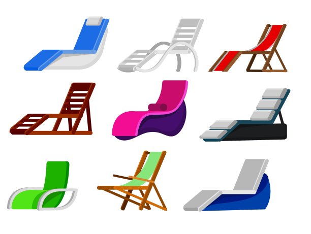 木制沙滩躺椅图片下载