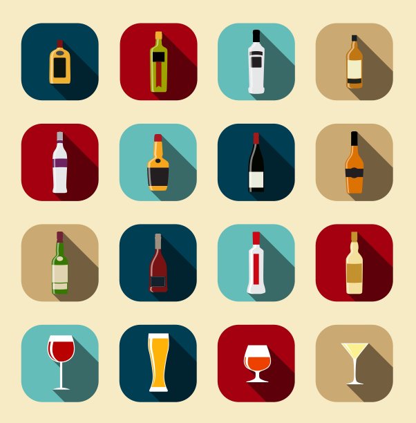 现代平面丁克图标设置为网络和移动图片下载