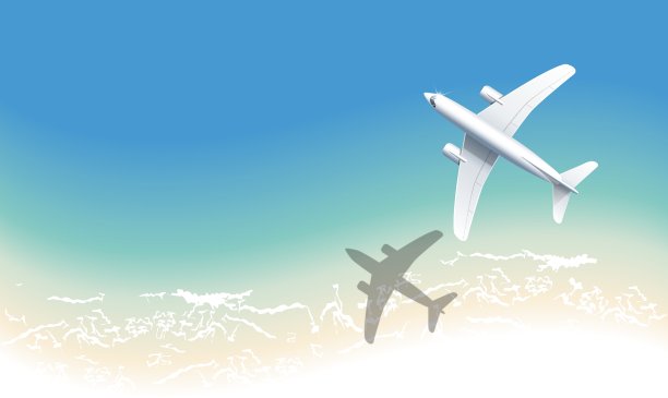 带飞机的海洋背景图片下载