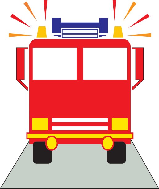 红色的消防车图片下载