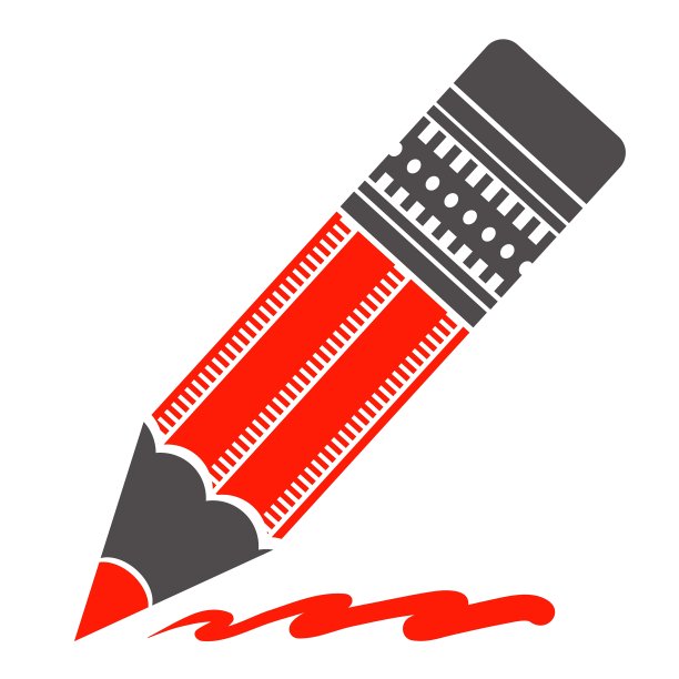 红铅笔剪影图片下载