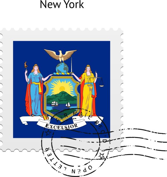纽约州国旗邮票图片下载