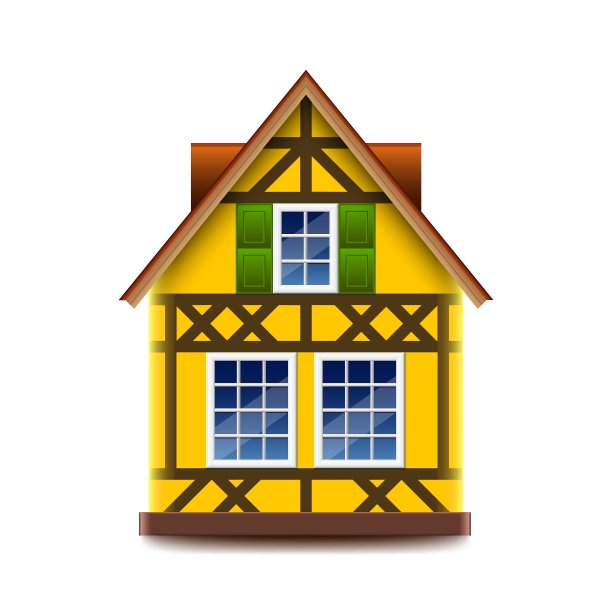 巴伐利亚风格的房子孤立在白色上图片下载