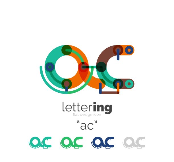 线性商业标志字母图片下载