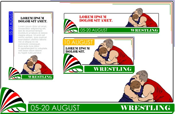 夏天的各种运动摔跤图片下载