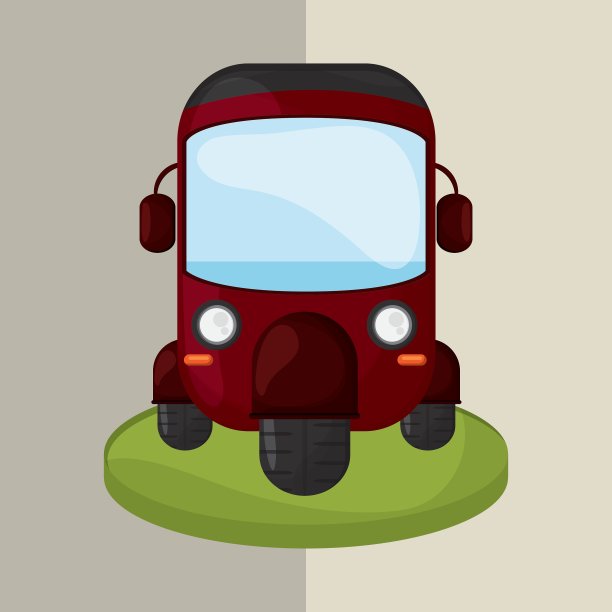 交通图标复古概念车图片下载