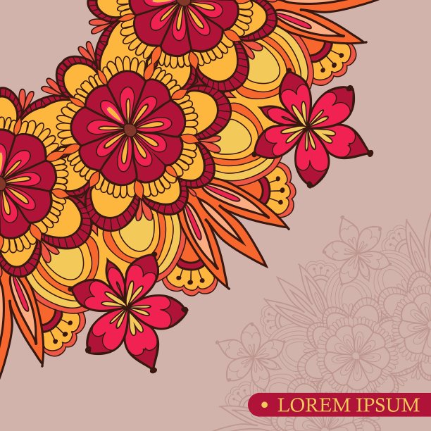 邀请模板古董花花边装饰图片下载