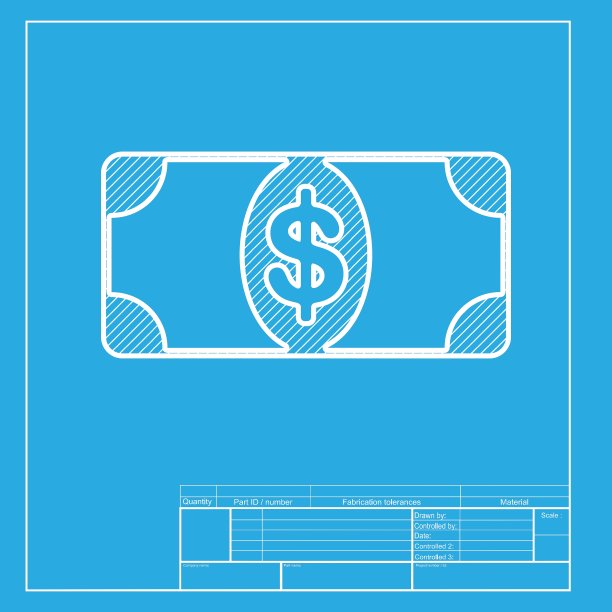 钞票上的美元符号白色部分的图标图片下载