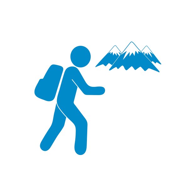 徒步标志孤立标志符号图片下载