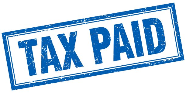 付了蓝色的税方形的垃圾邮票上的白色图片下载