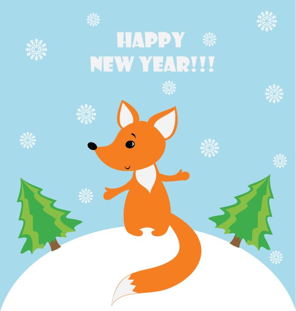 冬日景观中的狐狸图片下载