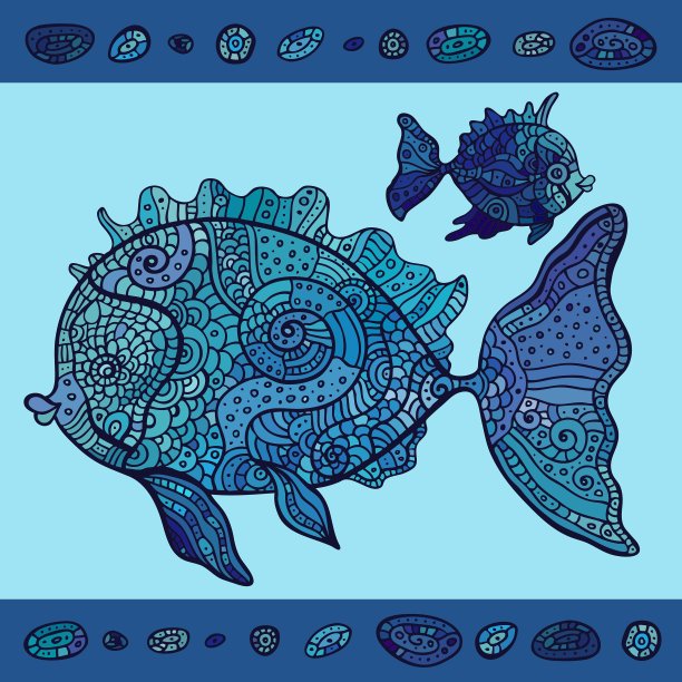 抽象的卡通海鱼图片下载