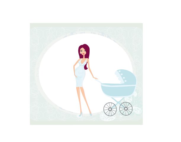 妈妈推着婴儿车图片下载